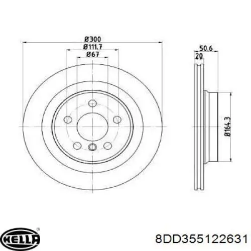 Тормозные диски 8DD355122631 HELLA