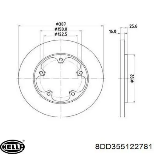 Тормозные диски 8DD355122781 HELLA