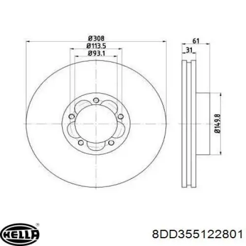 Передние тормозные диски BRRF299 Ford