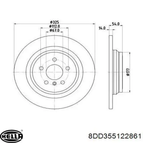 Тормозные диски 8DD355122861 HELLA