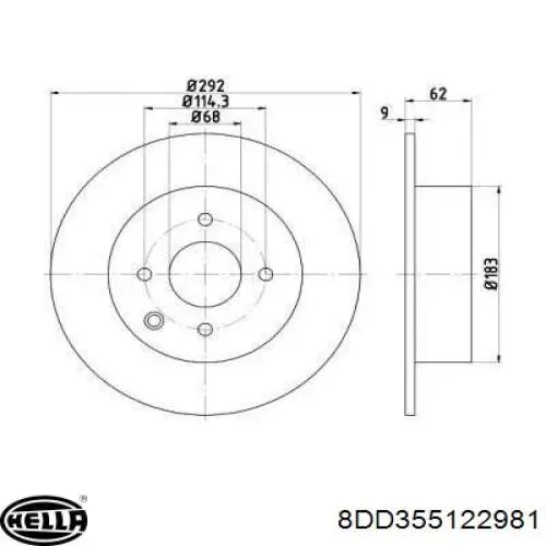 Тормозные диски 8DD355122981 HELLA