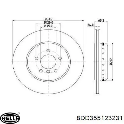 Тормозные диски 8DD355123231 HELLA