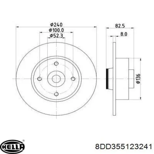 Тормозные диски 8DD355123241 HELLA