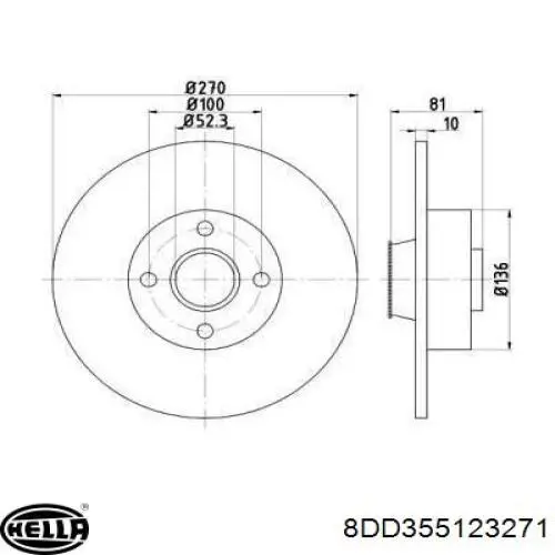 Тормозные диски 8DD355123271 HELLA