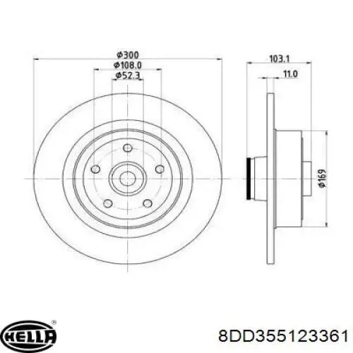 ADBP430042 Blue Print disco do freio traseiro