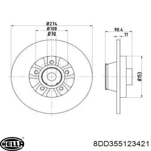 Тормозные диски 8DD355123421 HELLA