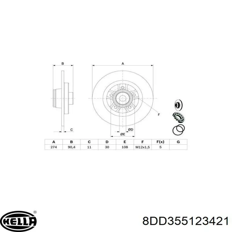 Тормозные диски 8DD355123421 HELLA