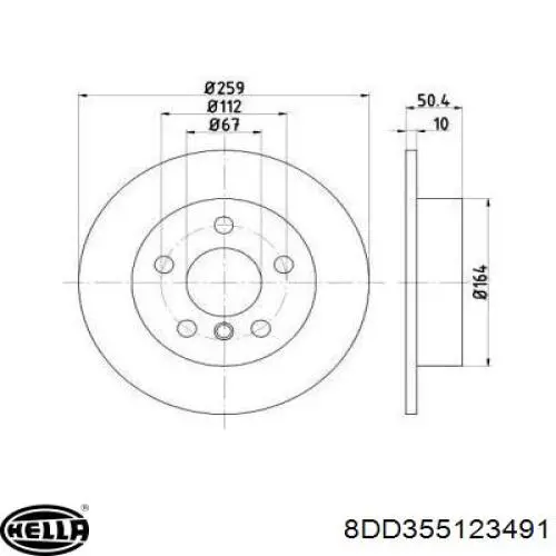 Тормозные диски 8DD355123491 HELLA