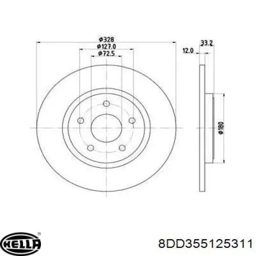 Тормозные диски 8DD355125311 HELLA