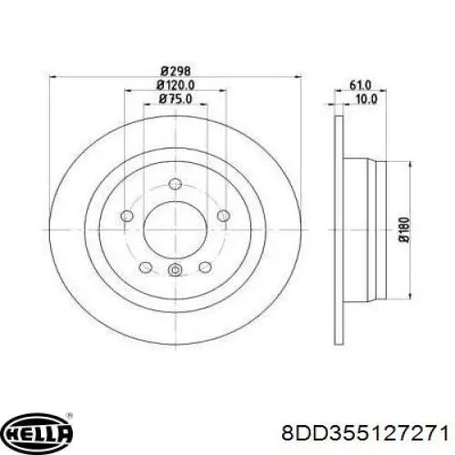 Тормозные диски 8DD355127271 HELLA