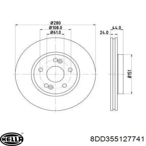 Передние тормозные диски 09813711 Brembo