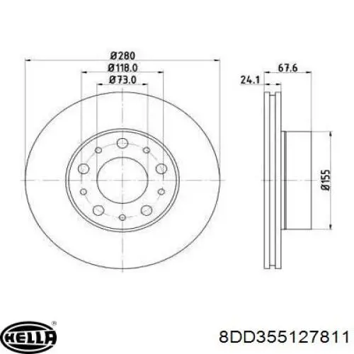 Передние тормозные диски 424900 Peugeot/Citroen