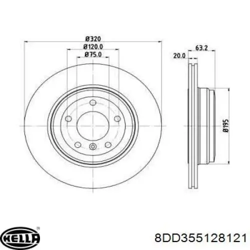 Тормозные диски 8DD355128121 HELLA