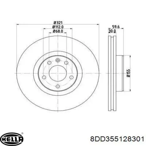 Передние тормозные диски 8DD355128301 HELLA