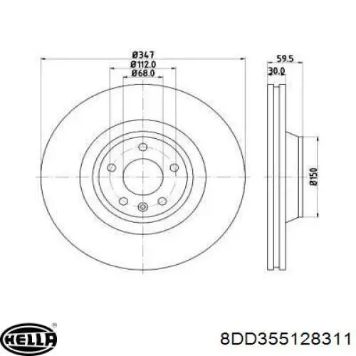 Передние тормозные диски 8DD355128311 HELLA