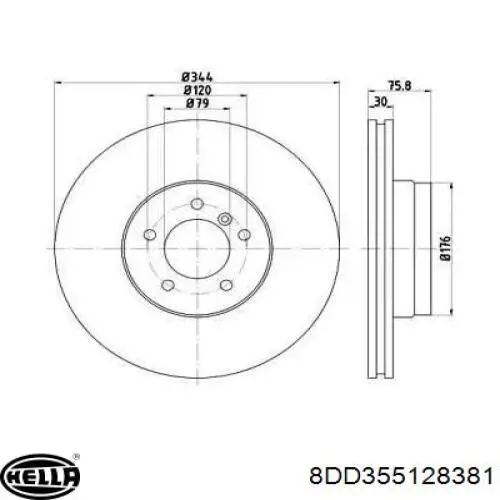 8DD355128-381 HELLA передние тормозные диски