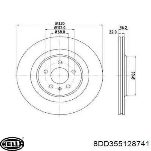 Тормозные диски 8DD355128741 HELLA