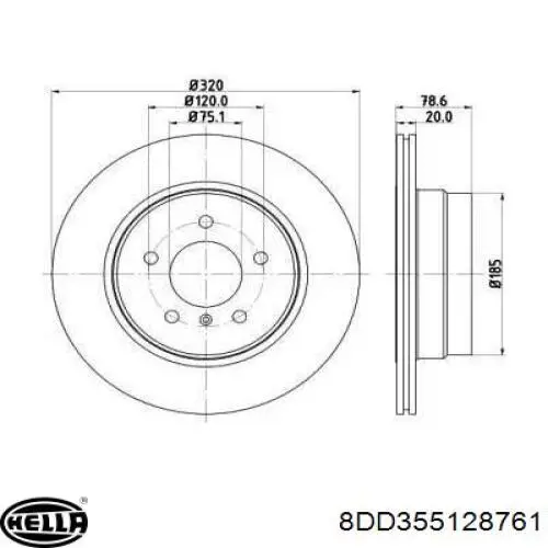 Тормозные диски 8DD355128761 HELLA