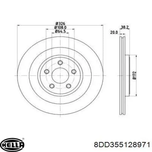 Тормозные диски 8DD355128971 HELLA