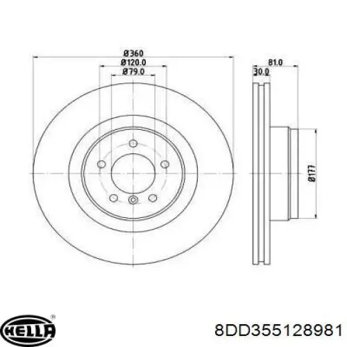 Тормоз дисковый передний Land Rover SDB500192 цена, от 87.50 USD