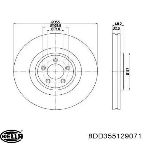 Передние тормозные диски 8DD355129071 HELLA