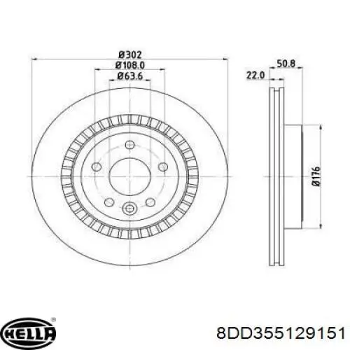 Тормозные диски 8DD355129151 HELLA