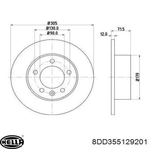 Тормозные диски 8DD355129201 HELLA