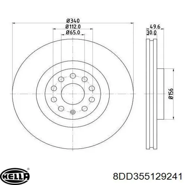 Передние тормозные диски 8DD355129241 HELLA