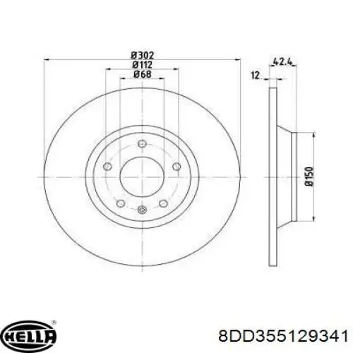 Тормозные диски 8DD355129341 HELLA