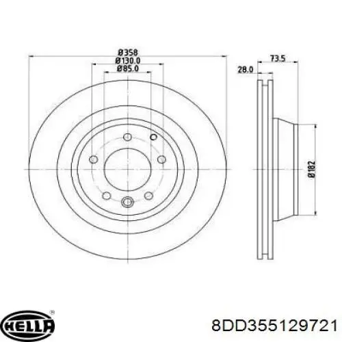 Тормозные диски 8DD355129721 HELLA