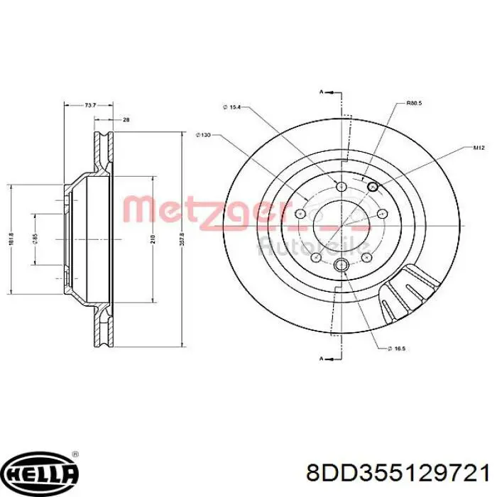 Тормозные диски 8DD355129721 HELLA