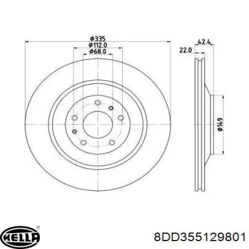 Тормозные диски 8DD355129801 HELLA