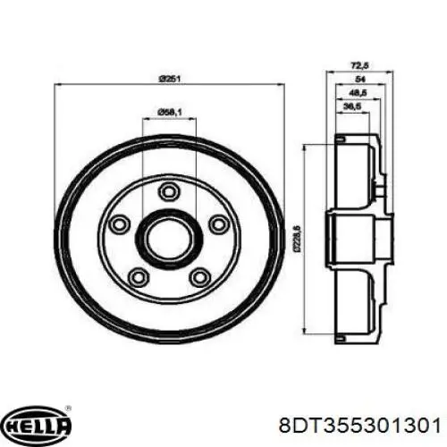 Compre GJ2126251A Mazda Tambor do freio traseiro
