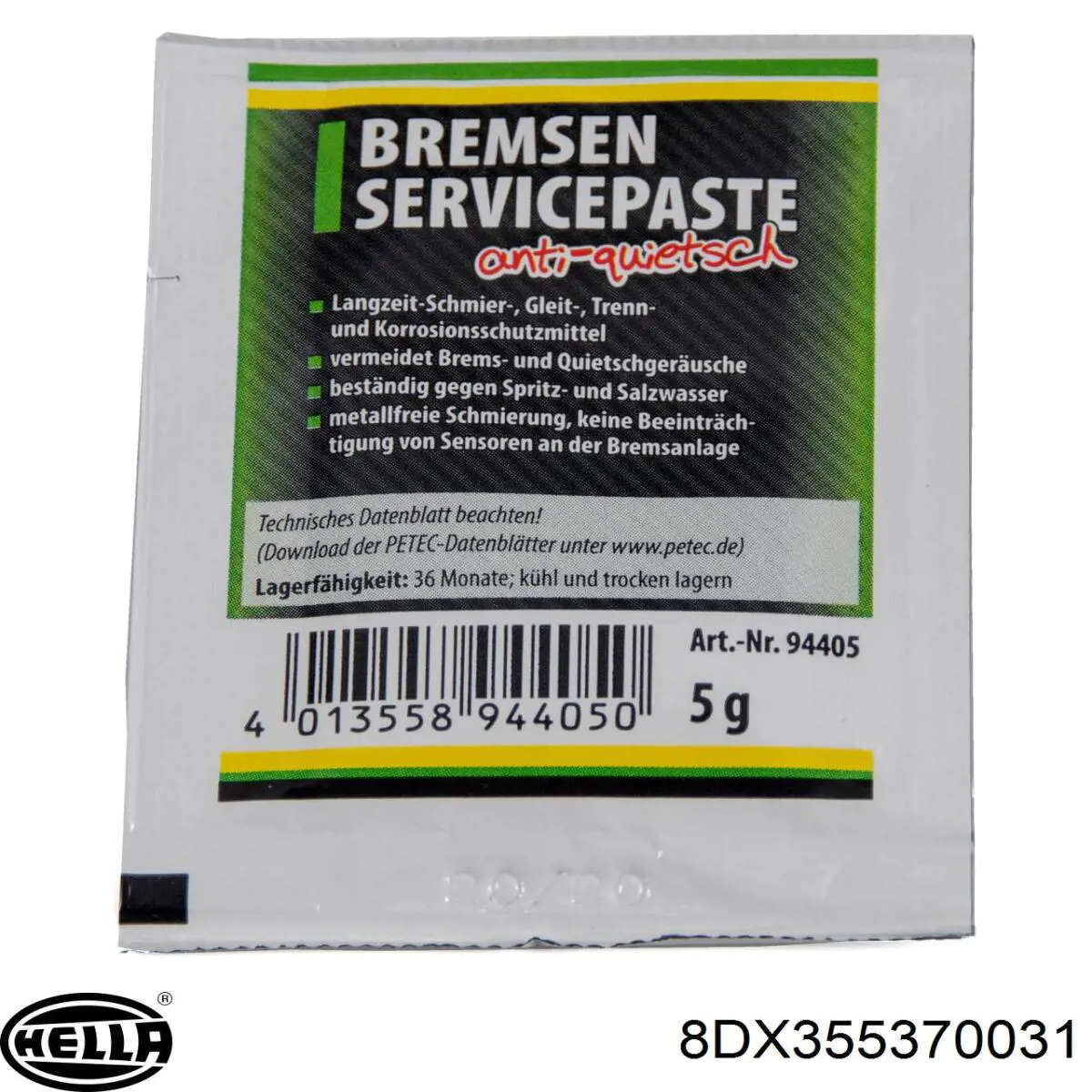 Купить 8DX355370031 HELLA Демфирующая смазка для установки тормозных колодок