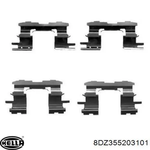 Комплект пружинок крепления дисковых колодок передних 8DZ355203101 HELLA