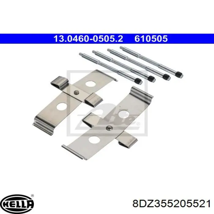 Juego de reparación, pastillas de frenos 8DZ355205521 HELLA