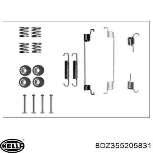 8DZ355205-831 HELLA kit de montagem das sapatas traseiras de tambor