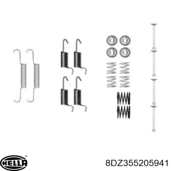 Kit de montaje, zapatas de freno traseras 8DZ355205941 HELLA