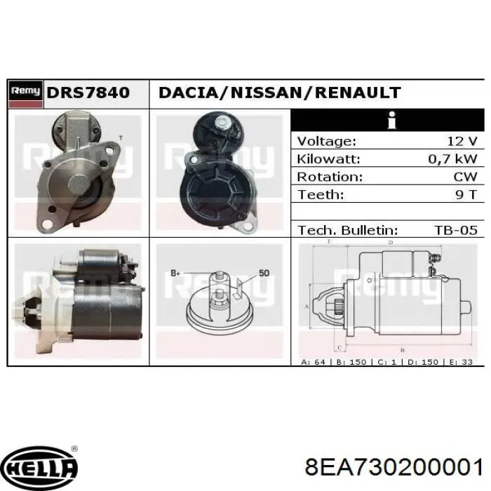 Стартер D7R18 MSG Rebuilding