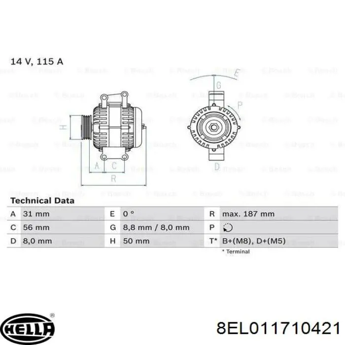 Генератор 0111540902 Mercedes