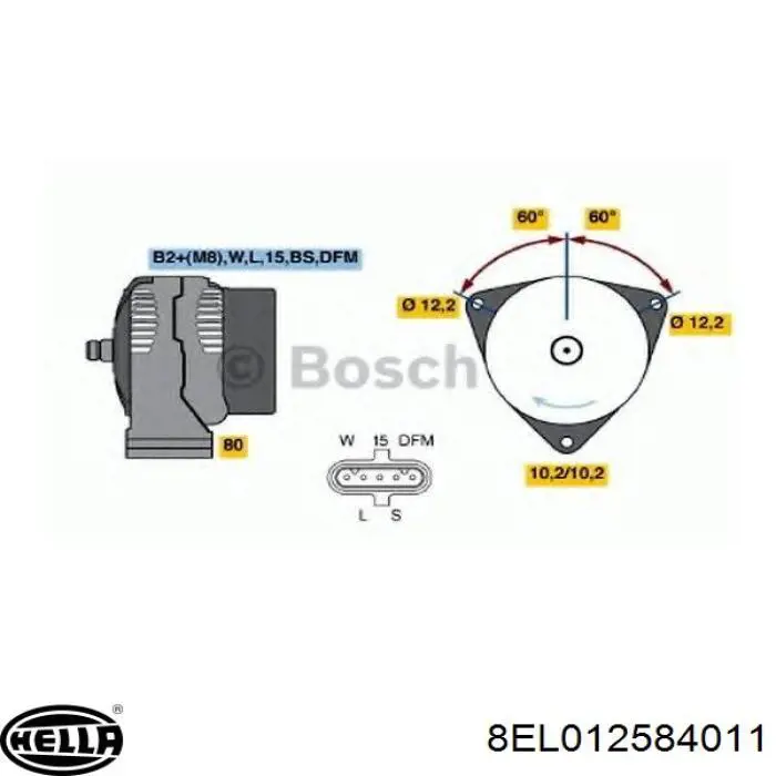 Генератор автомобиля Bosch 986048100