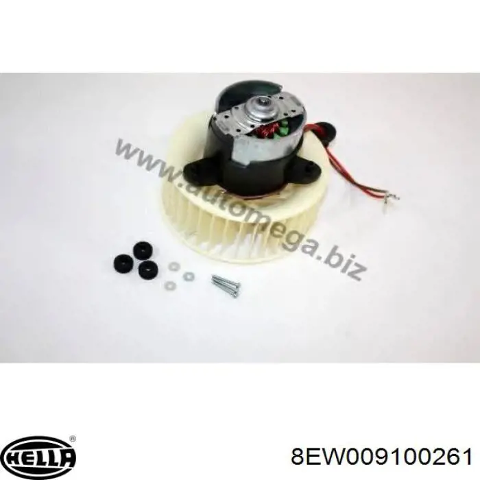 Motor eléctrico, ventilador habitáculo 8EW009100261 HELLA