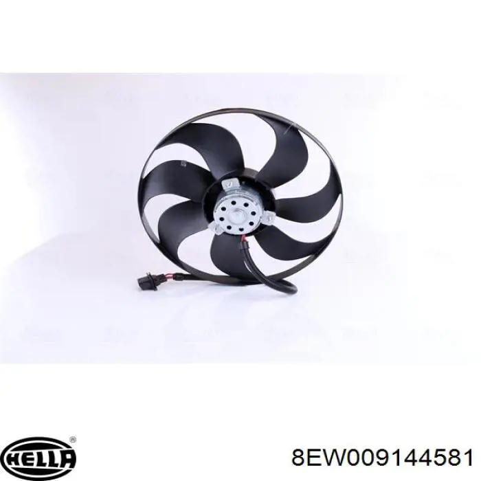 Ventilador (rodete +motor) refrigeración del motor con electromotor completo 8EW009144581 HELLA