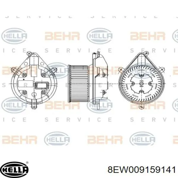 Вентилятор печки 8EW009159141 HELLA