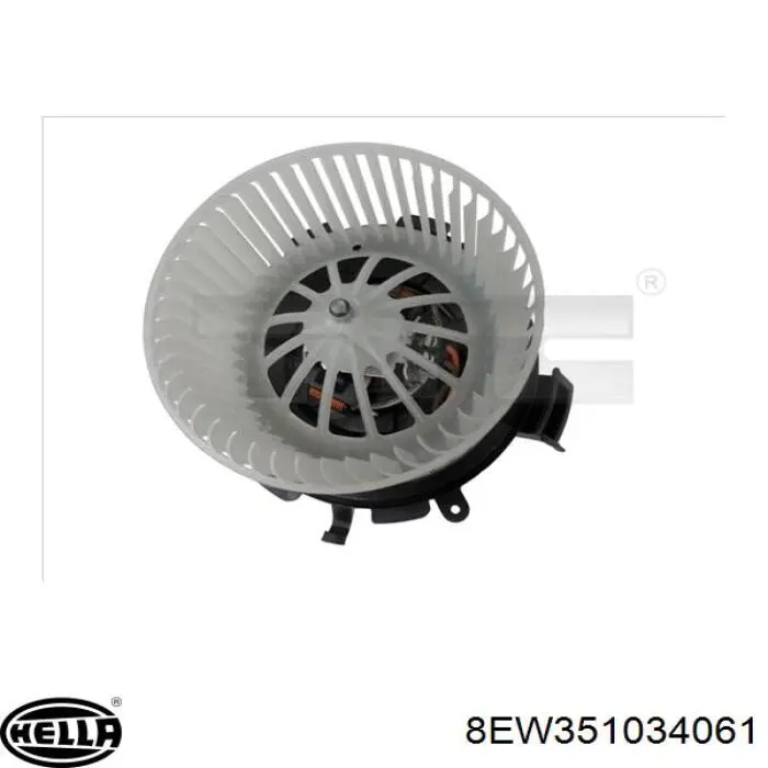 Motor eléctrico, ventilador habitáculo 8EW351034061 HELLA