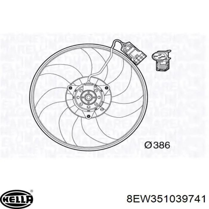Диффузор радиатора охлаждения в сборе с крыльчаткой Opel 1341337