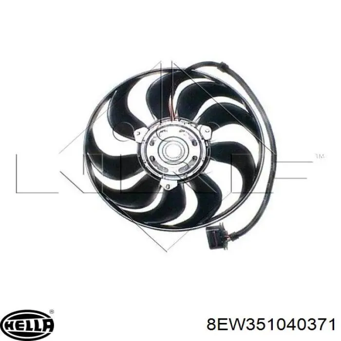 Ventilador (rodete +motor) refrigeración del motor con electromotor completo 8EW351040371 HELLA