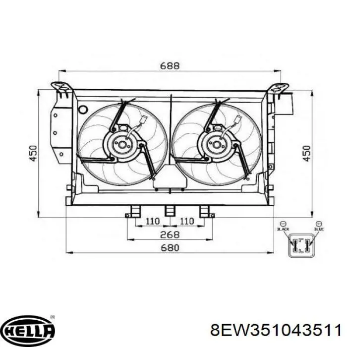 Вентилятор охлаждения Mahle Original CFF268000P