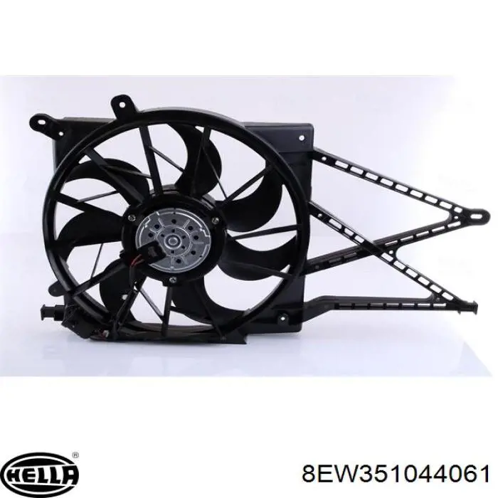 Ventilador (rodete +motor) refrigeración del motor con electromotor completo 8EW351044061 HELLA