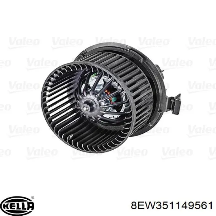 Motor eléctrico, ventilador habitáculo 8EW351149561 HELLA